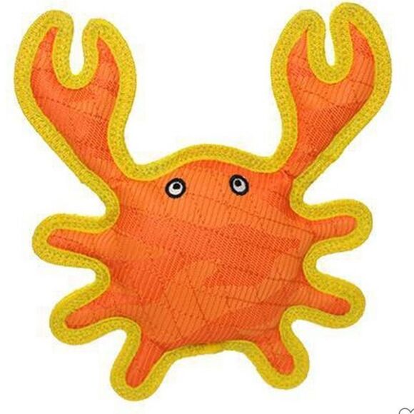 DuraForce Orange Yellow Crab Dog Toy - Picture 1 of 11